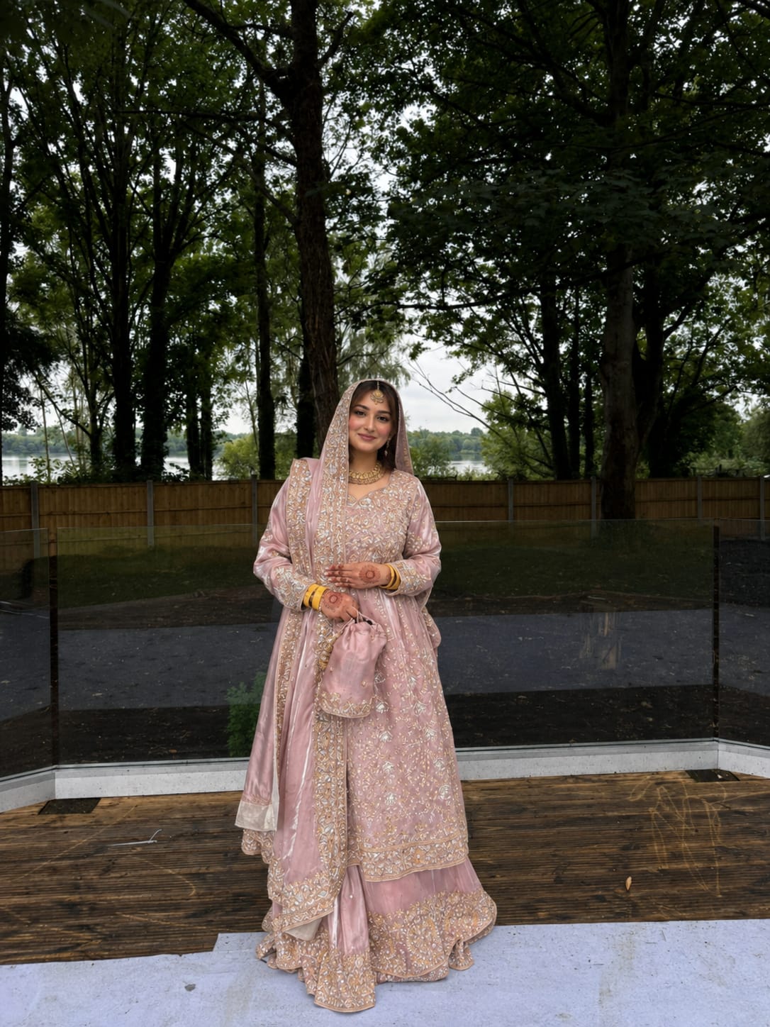 Blush Pink Heavily Embellished Bridal Pishwas Lehenga Set