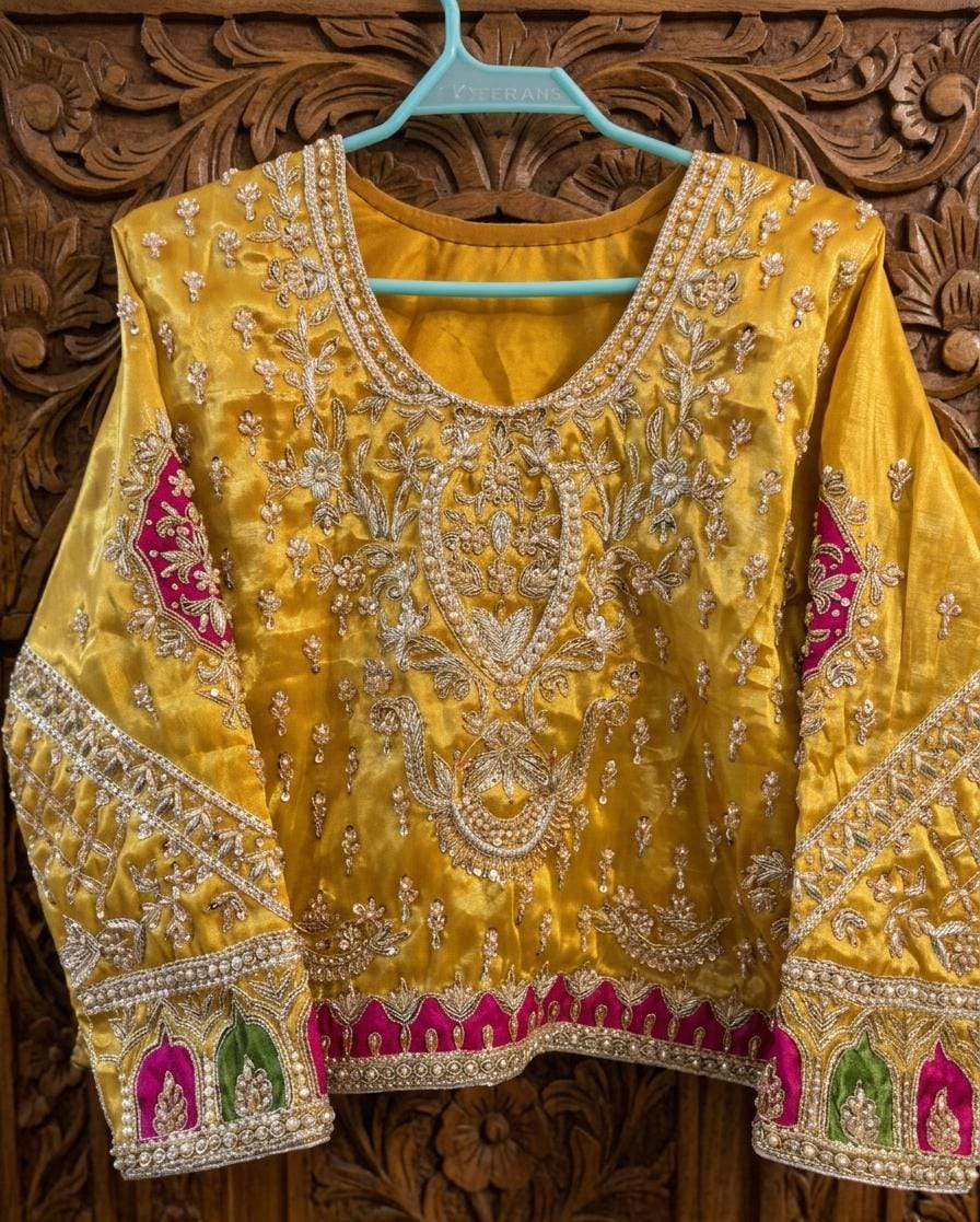 Mustard Yellow Lehenga Choli – Traditional Mehndi | Mayun Bridal Outfit