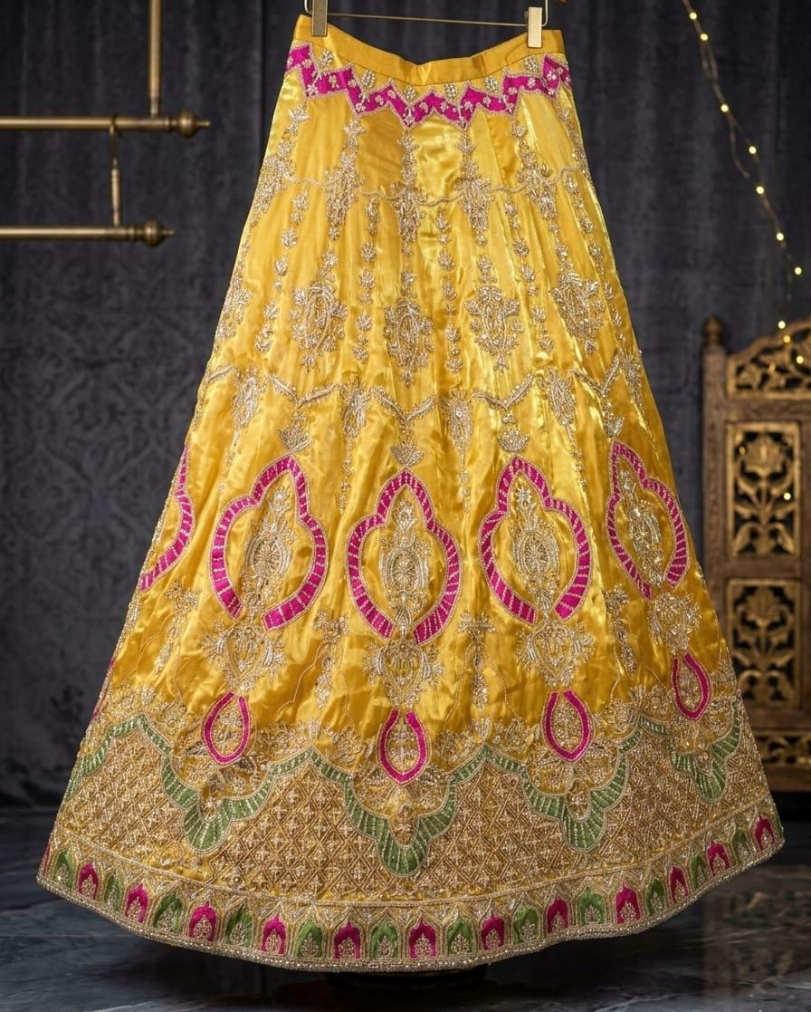 Mustard Yellow Lehenga Choli – Traditional Mehndi | Mayun Bridal Outfit