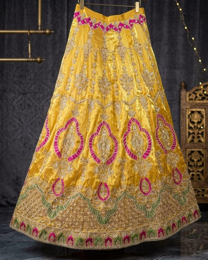 Mustard Yellow Lehenga Choli – Traditional Mehndi | Mayun Bridal Outfit
