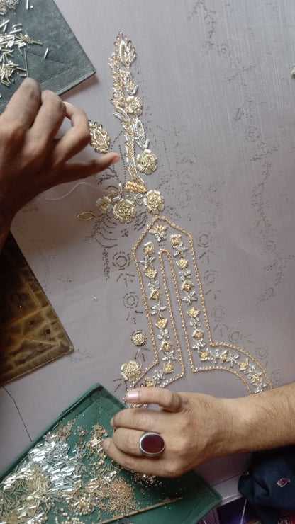 Baroque Embroidered Net – Light Lavender