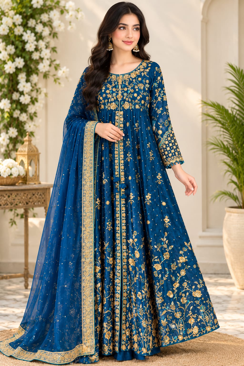 Alizeh Fashion “Pernia” Midnight Blue Kalidaar Anarkali