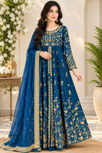 Alizeh Fashion “Pernia” Midnight Blue Kalidaar Anarkali