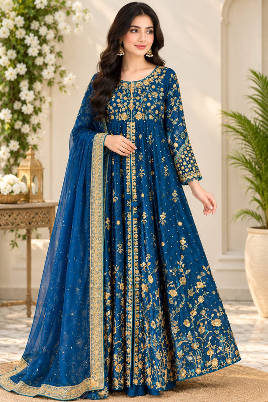 Alizeh Fashion “Pernia” Midnight Blue Kalidaar Anarkali