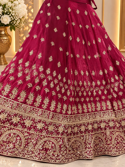 Maroon Bridal Lehenga Choli / Wedding Wear Ensemble