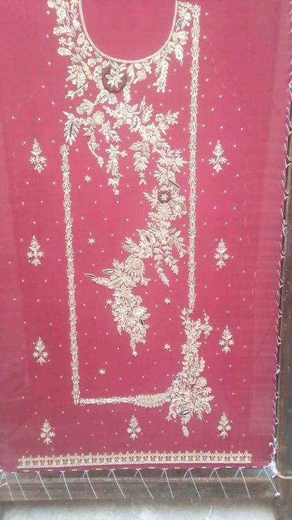 Rang-e-Heritage – Royal Maroon Hand-Embroidered Suit