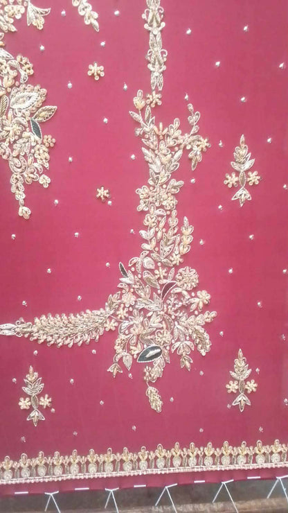 Rang-e-Heritage – Royal Maroon Hand-Embroidered Suit