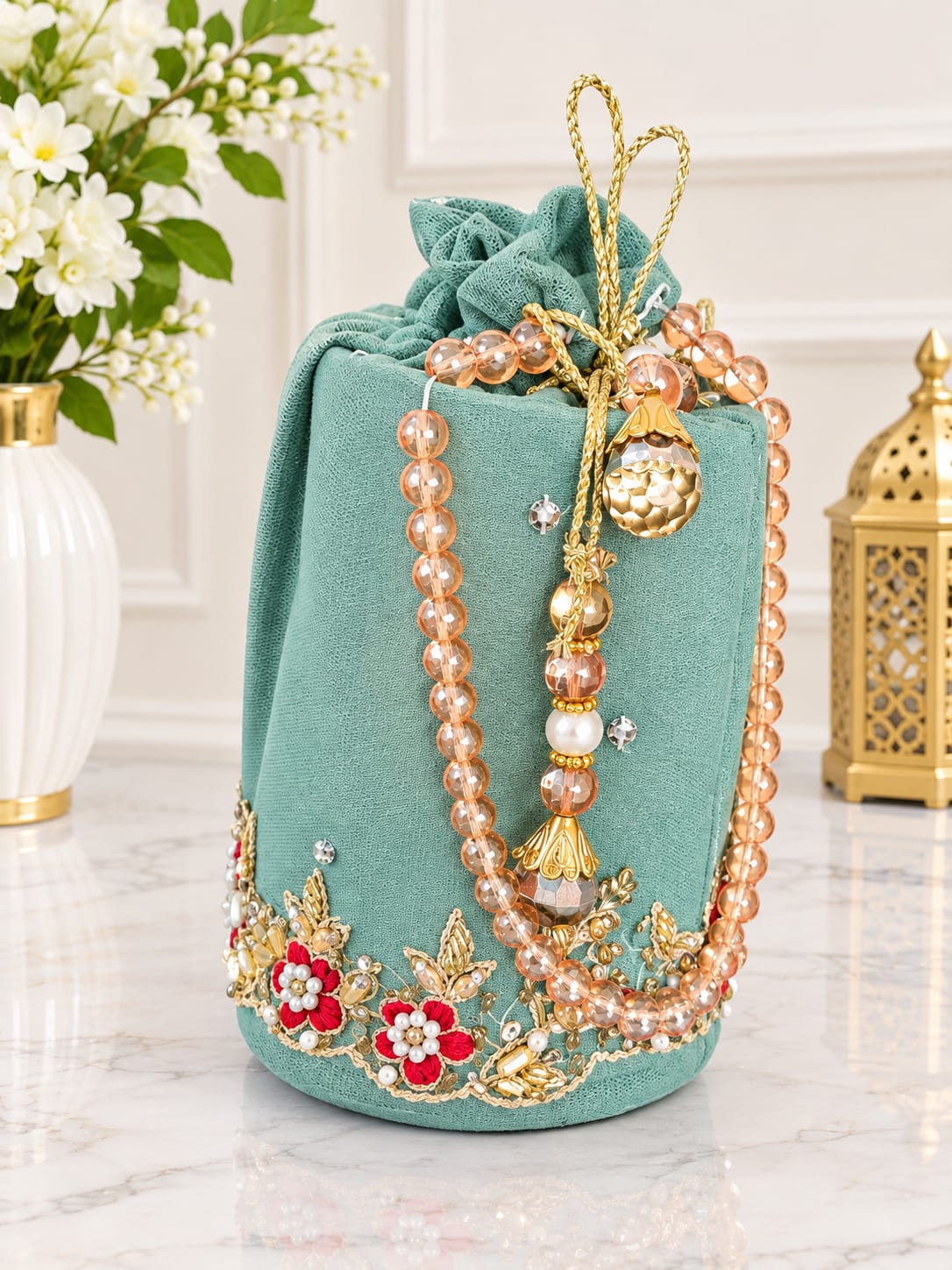 Mint Green Festive Embroidered Anarkali Sharara Suit