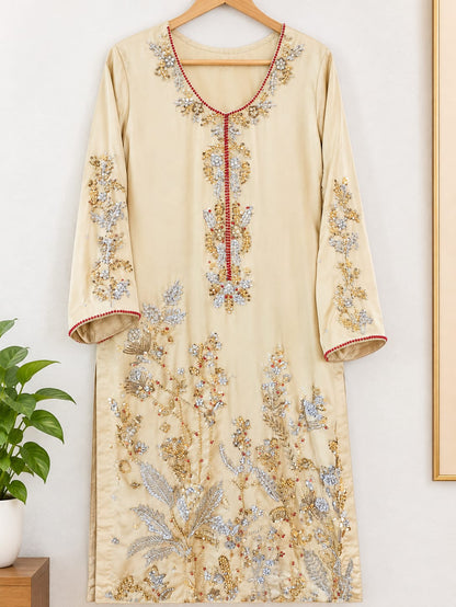 Agha Noor Pure silk Hand-Embroidered Luxury Pret Kurta