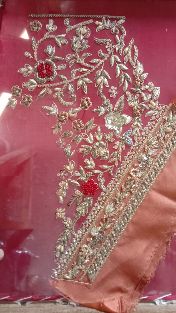 Pakistani Bridal Peplum Lehenga Choli – Red &amp; Gold Heritage Ensemble