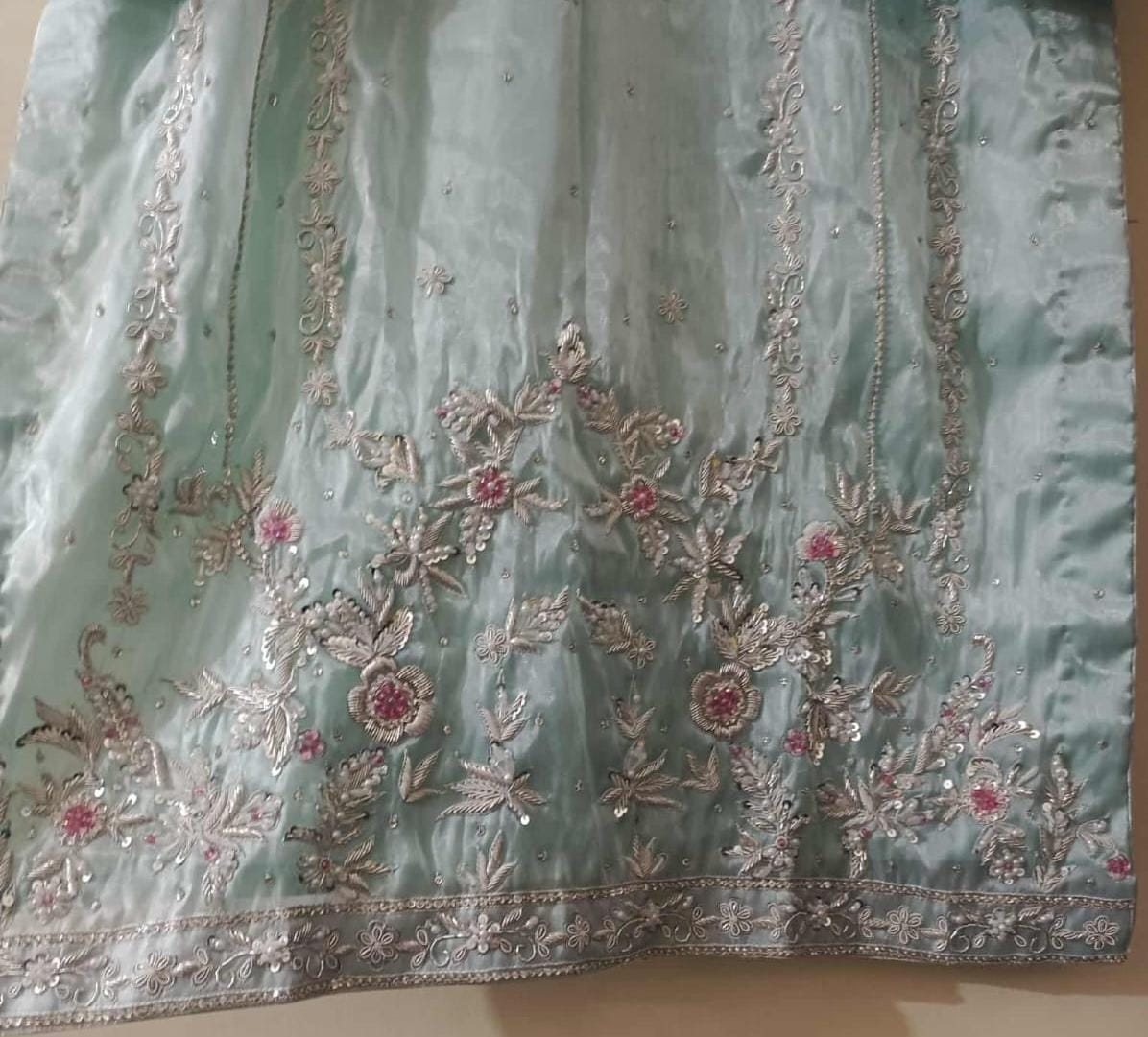 Hand-Embellished Silk Kurti / Embroidered Raw Silk Shirt (Kameez)